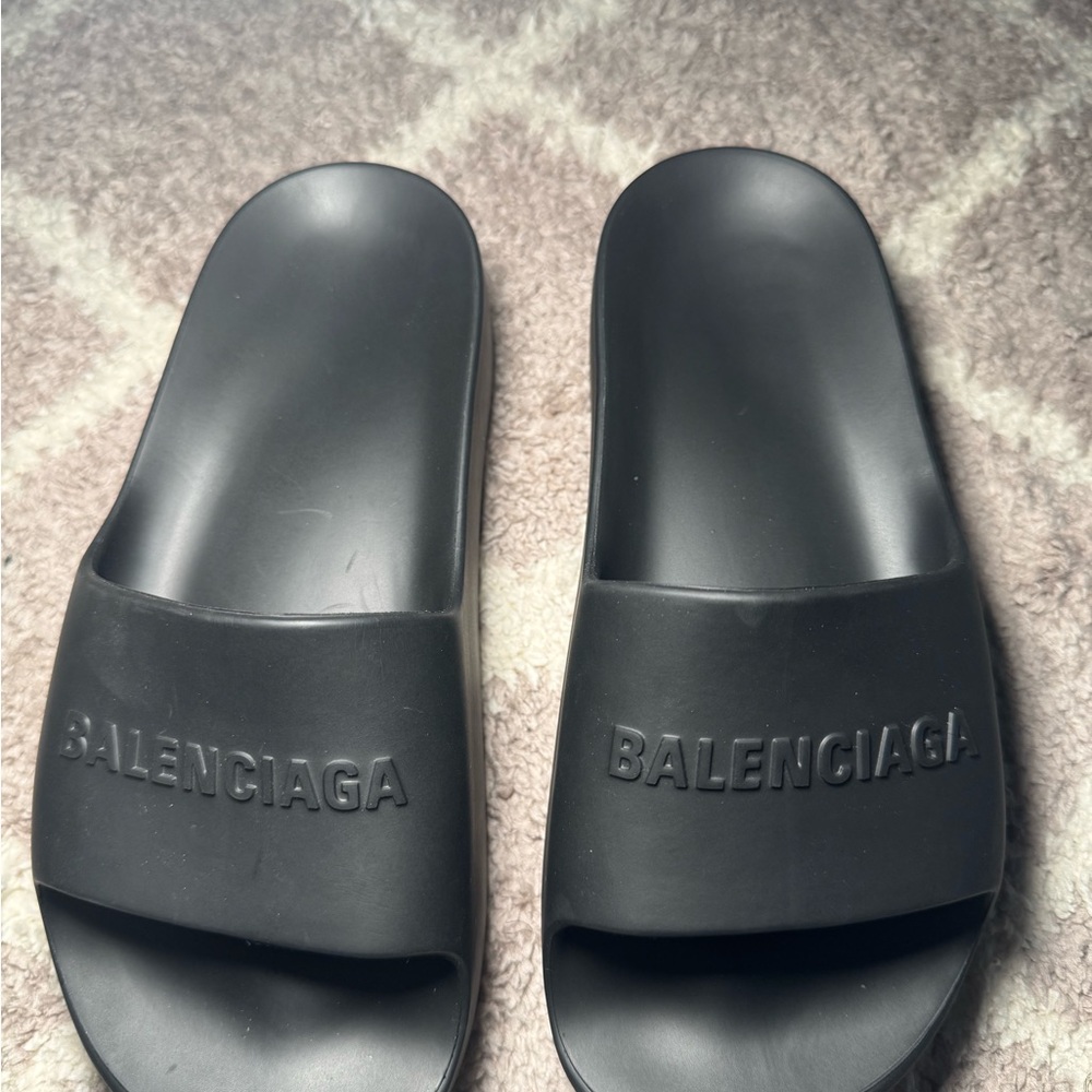 Balenciaga Black Slide Sandals